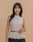 Sleeveless Peplum Knit Top