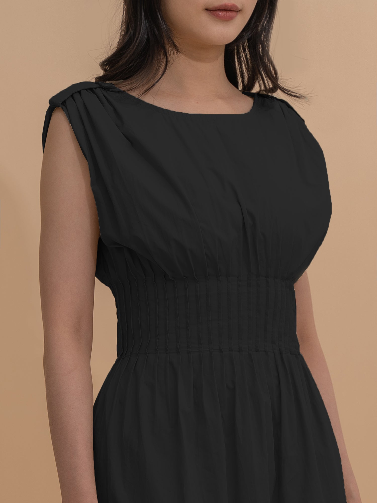 Sleeveless Smocked Midi Dress