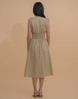 Sleeveless Smocked Midi Dress