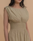 Sleeveless Smocked Midi Dress