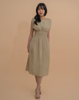 Sleeveless Smocked Midi Dress