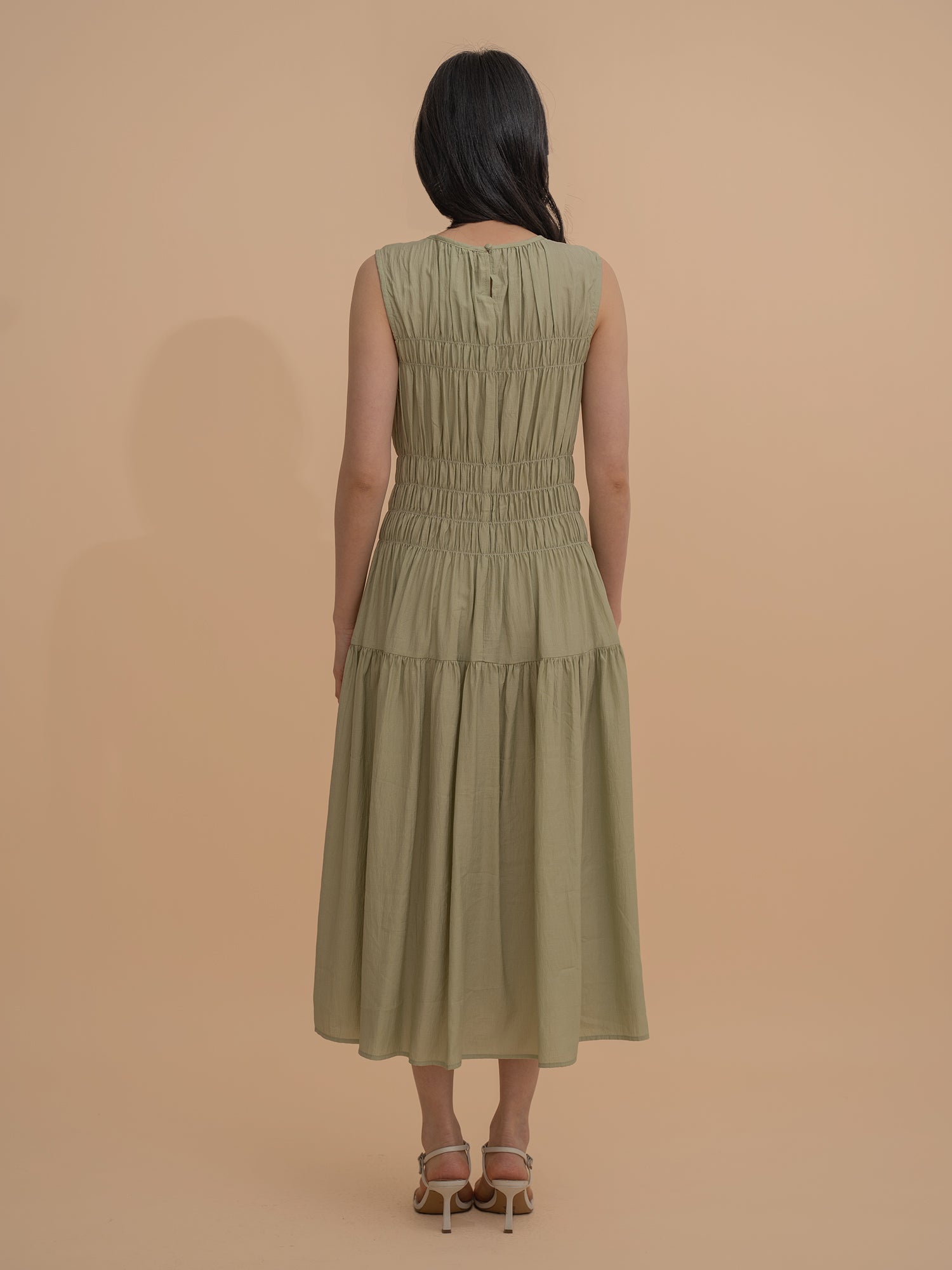 Smocking Sleeveless Dress