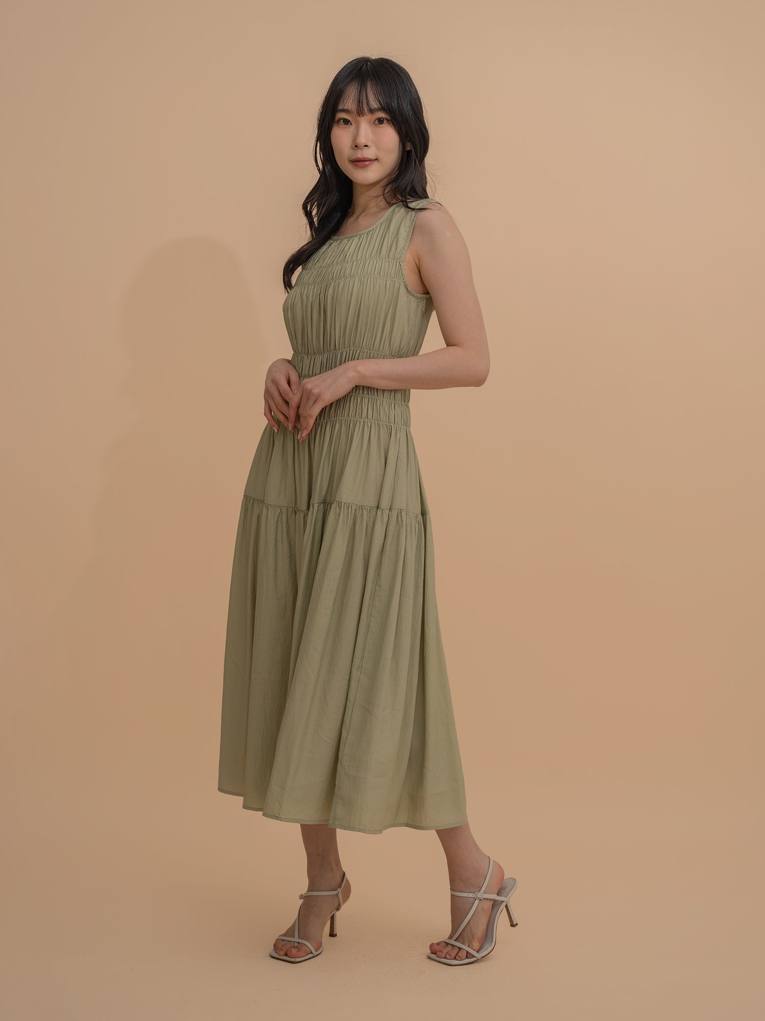 Smocking Sleeveless Dress