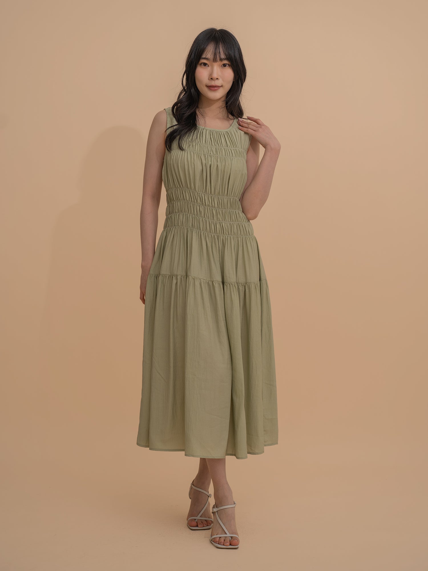Smocking Sleeveless Dress