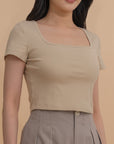 Square Neck Short Sleeve Top