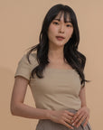Square Neck Short Sleeve Top