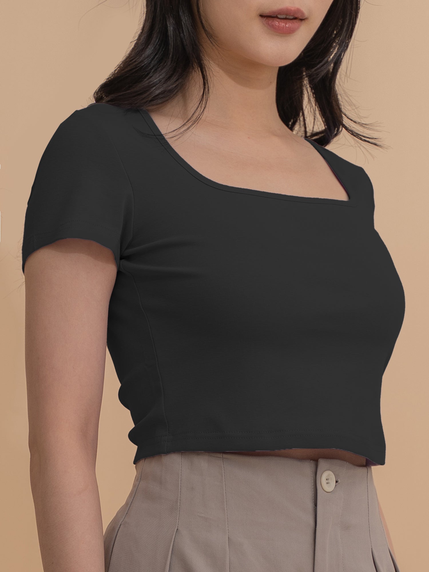 Square Neck Short Sleeve Top