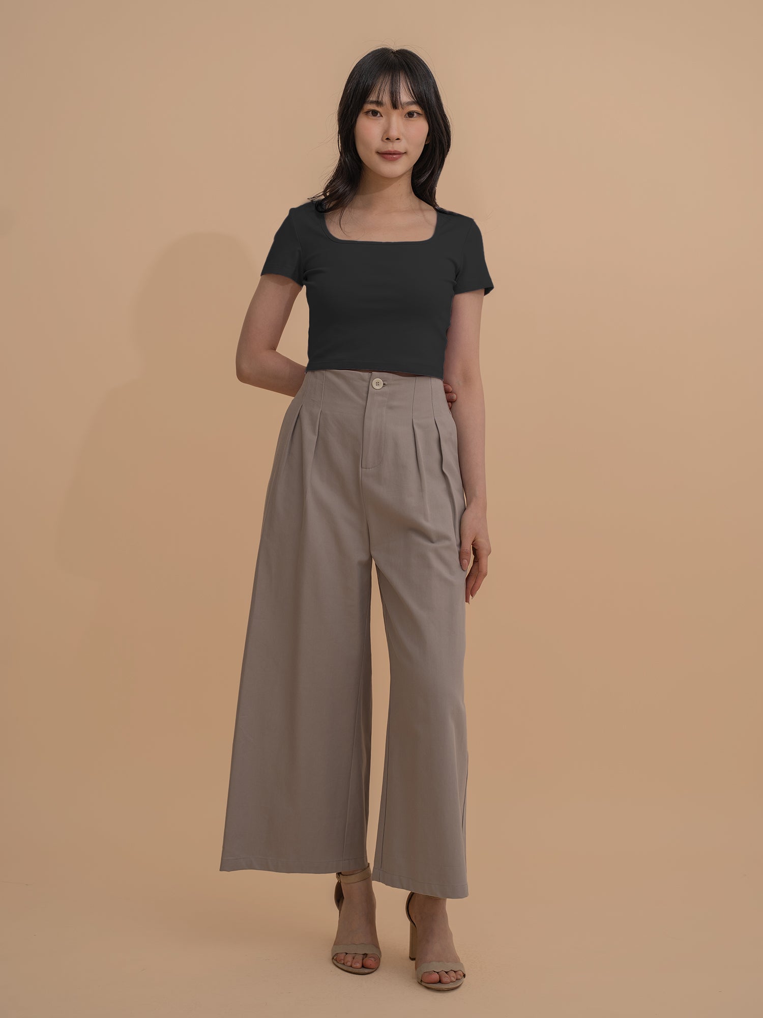 Square Neck Short Sleeve Top