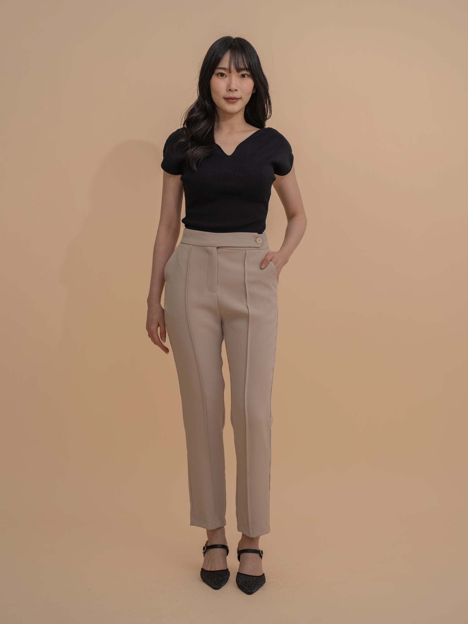 Tapered Piping Trousers