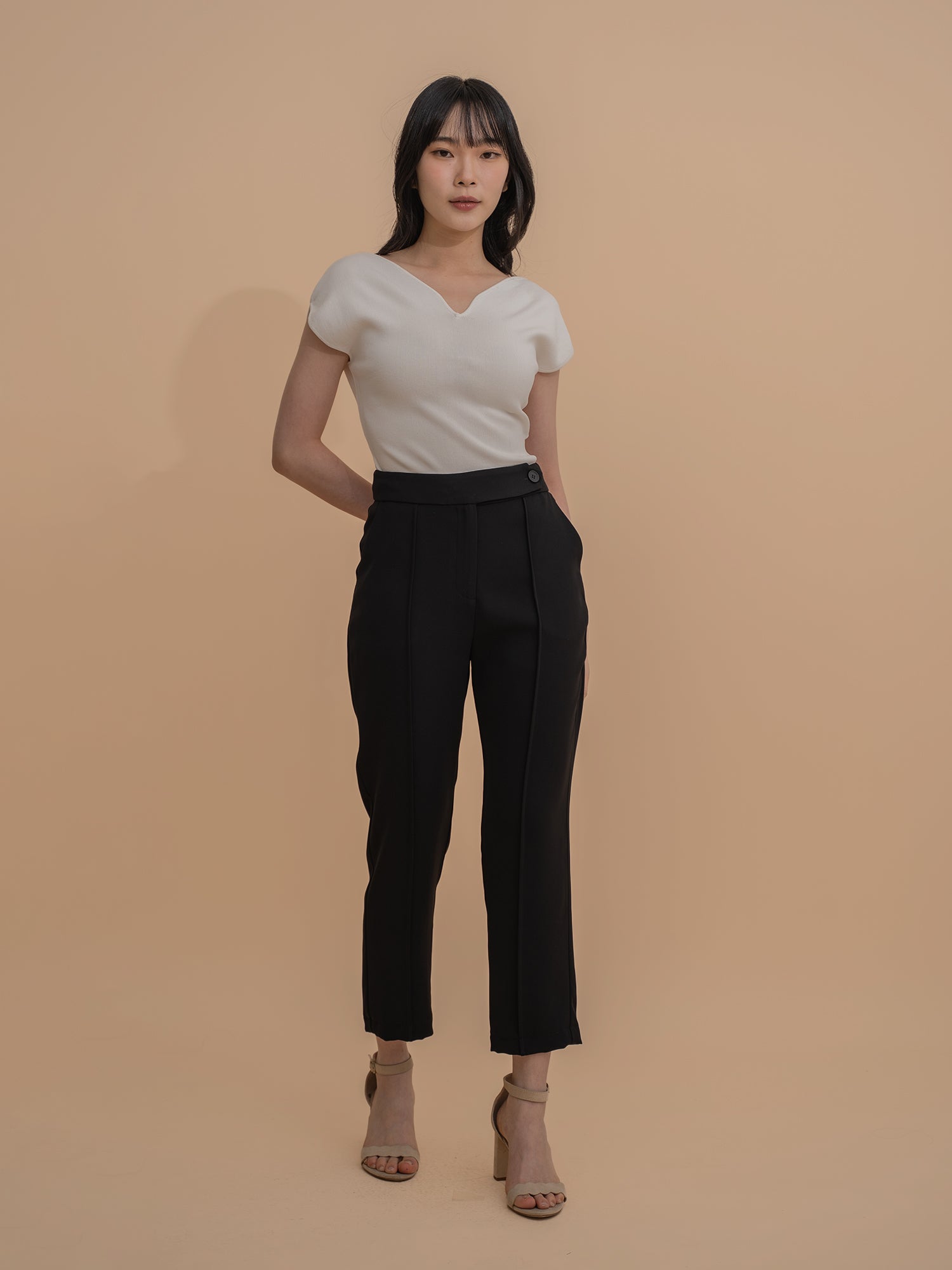 Tapered Piping Trousers