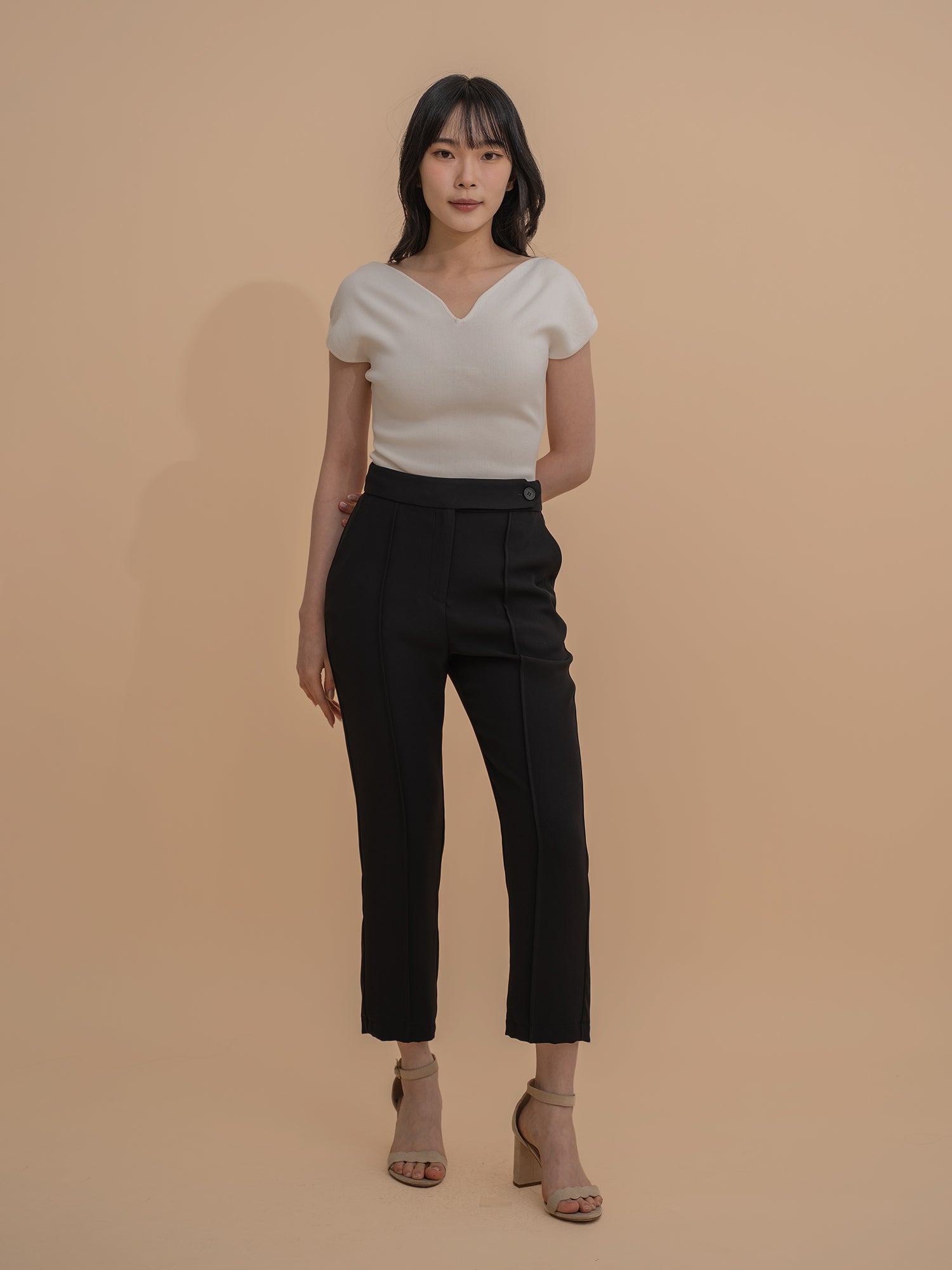 Tapered Piping Trousers