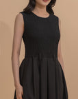 Texture Pleated Midi Dress