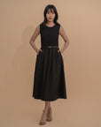 Texture Pleated Midi Dress