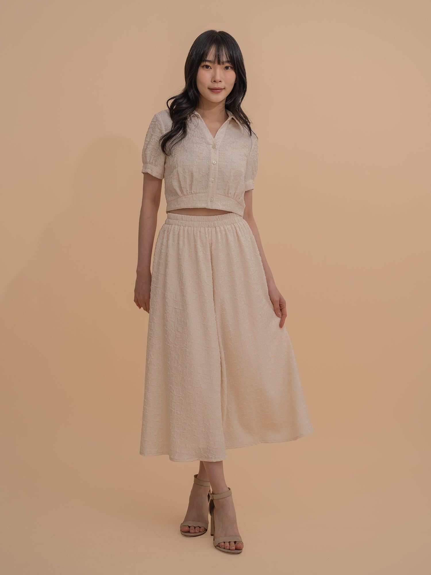 Textured A-Line Skirt