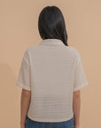Textured Knit Collared Shirt