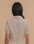 Textured Short Sleeve Crop Top