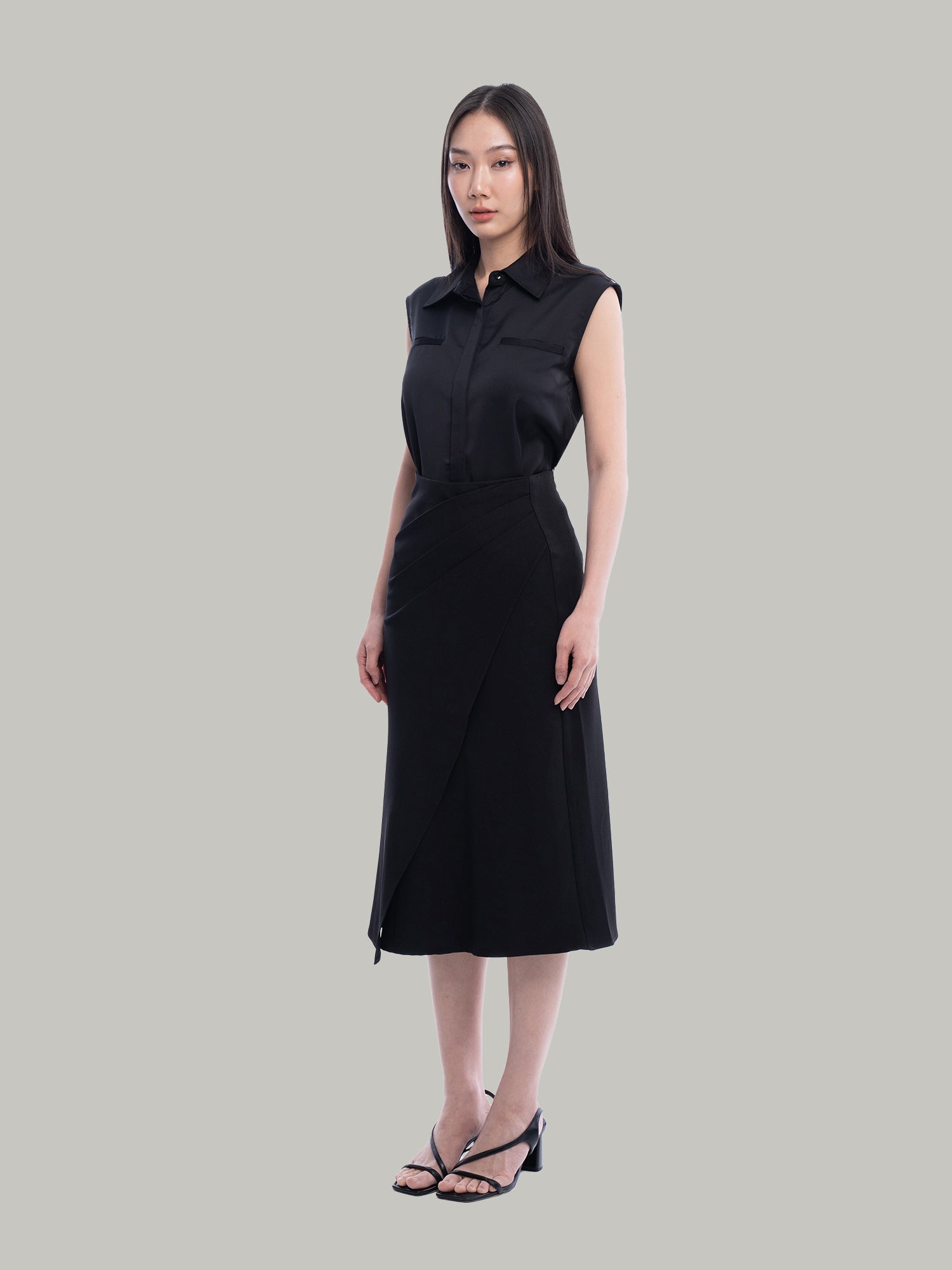 Tilda Satin Sleeveless Shirt