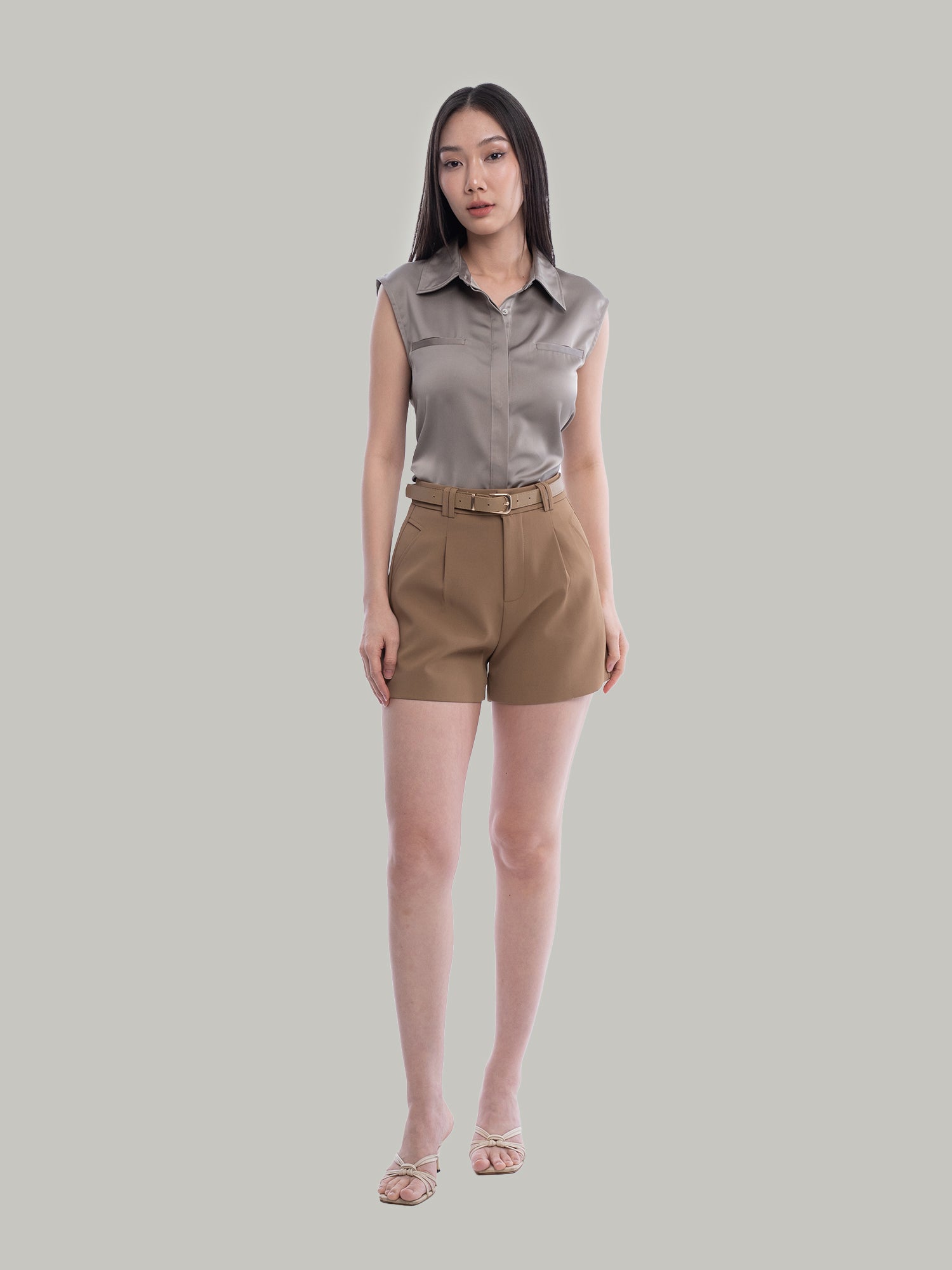 Tilda Satin Sleeveless Shirt