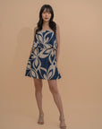 Tropical Printed Strap Layered Dress