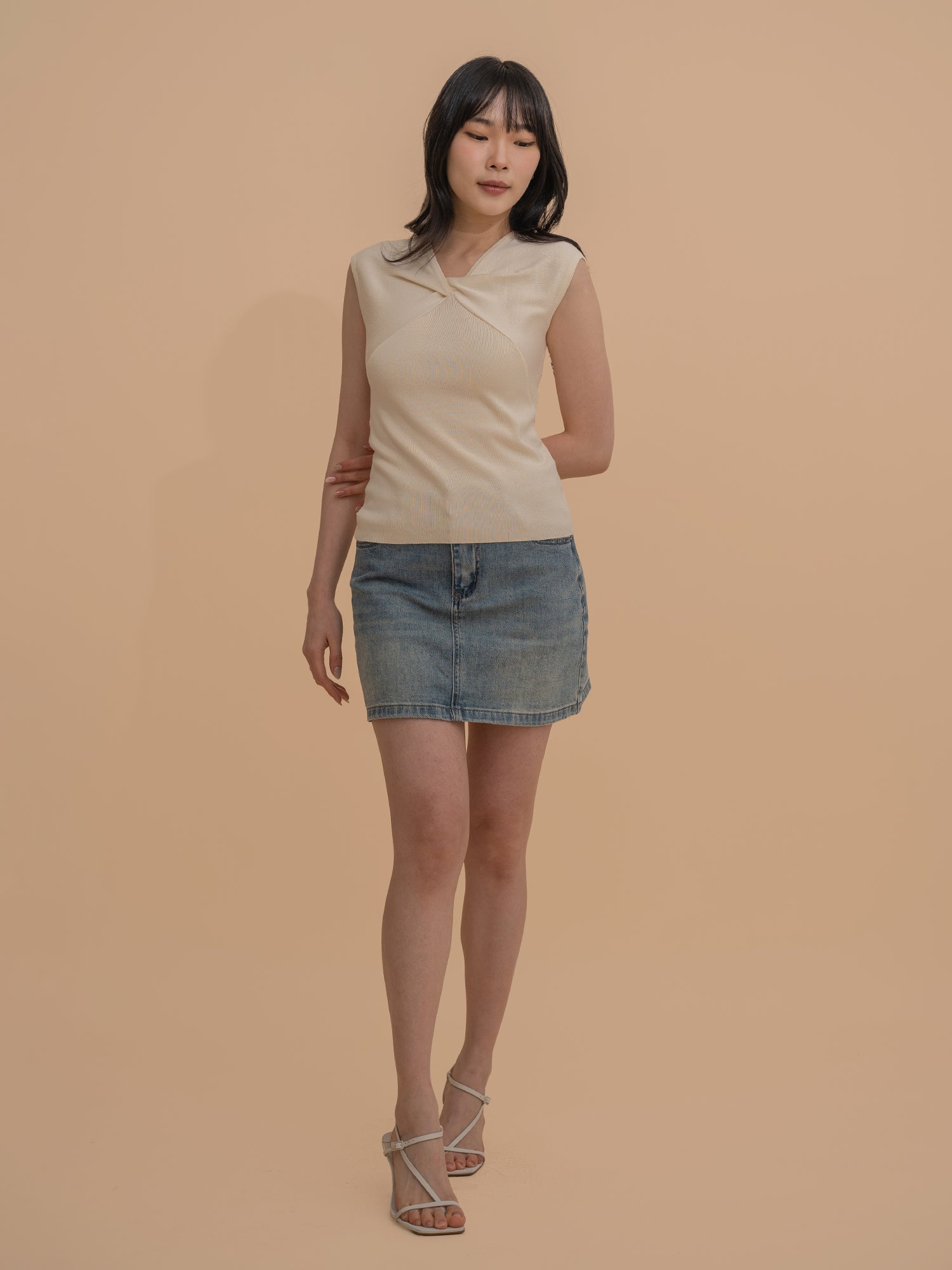Twist-Front Knit Top