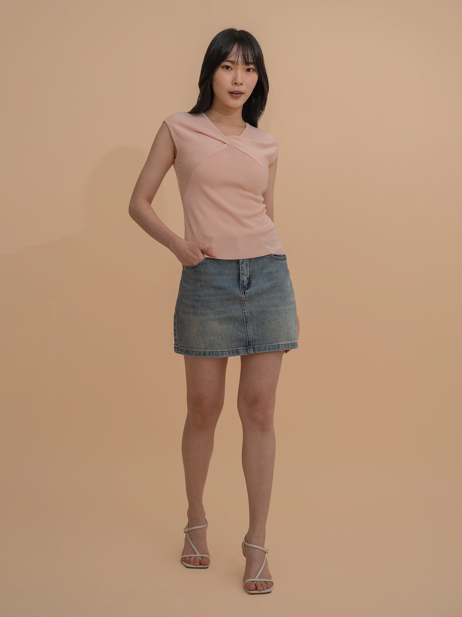 Twist-Front Knit Top