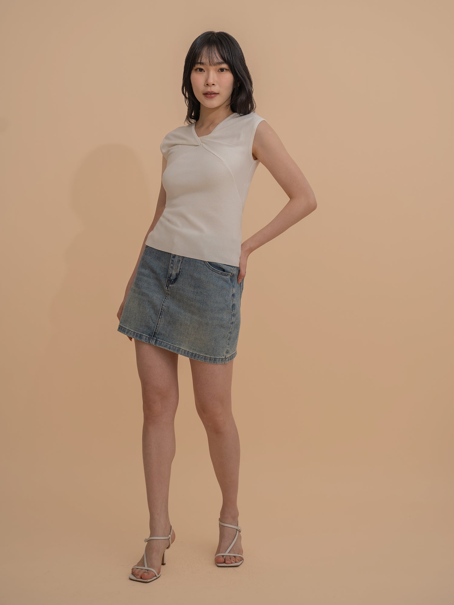 Twist-Front Knit Top