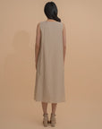 Twist-Front Sleeveless Dress