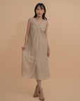 Twist-Front Sleeveless Dress