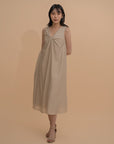 Twist-Front Sleeveless Dress