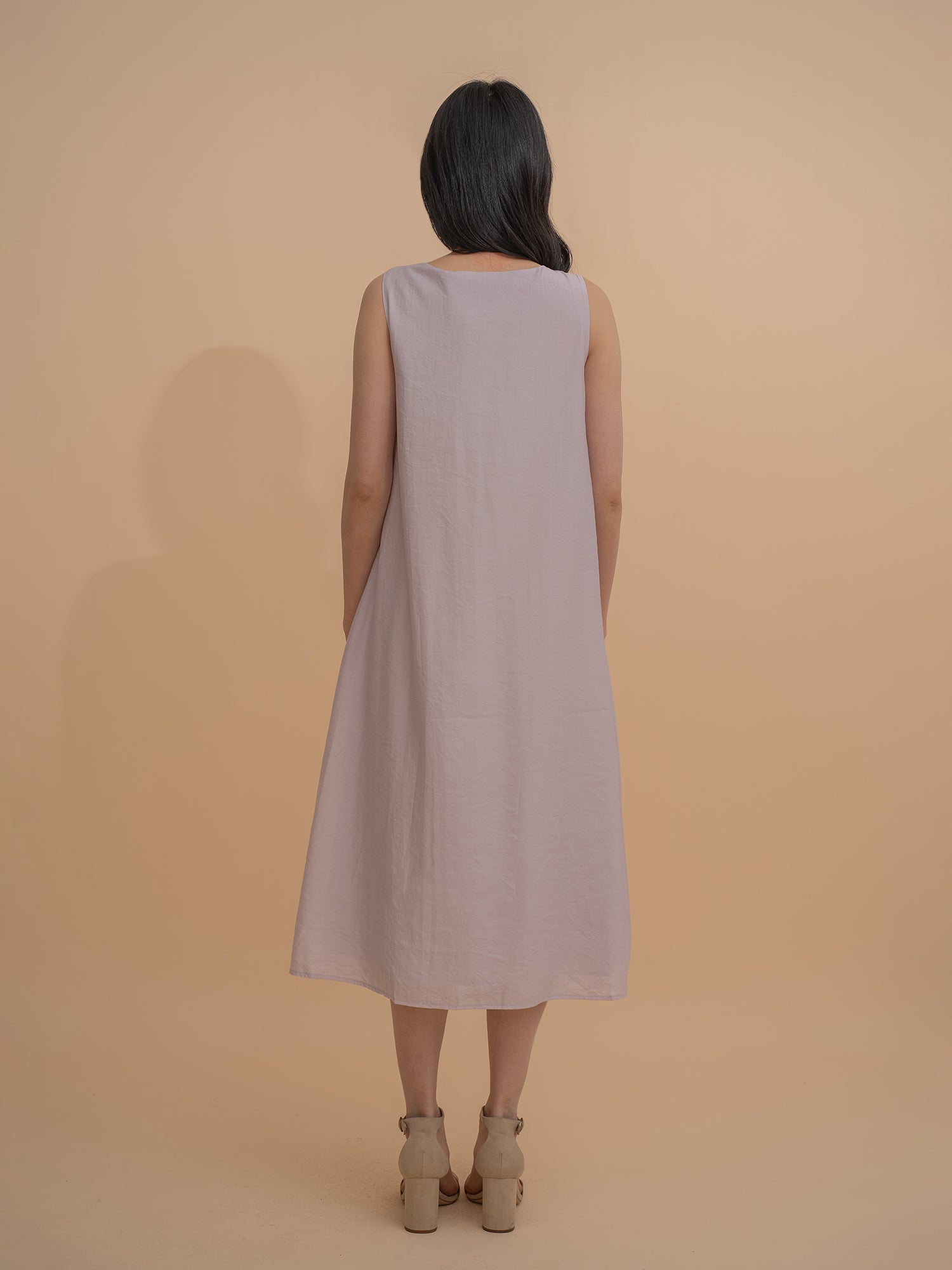 Twist-Front Sleeveless Dress