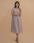 Twist-Front Sleeveless Dress