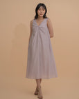 Twist-Front Sleeveless Dress