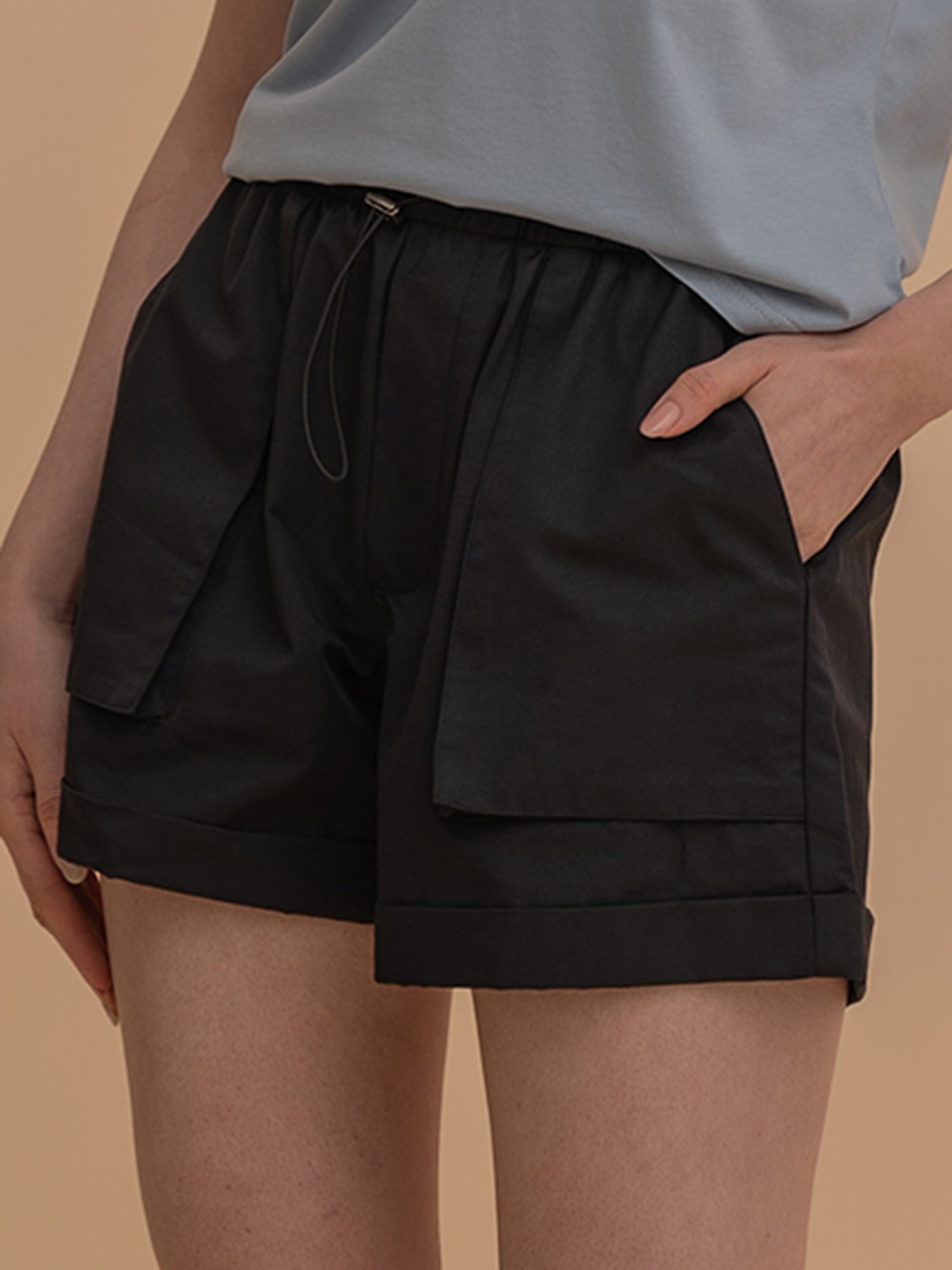 Utility Style Drawstring Shorts