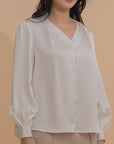 V-Neck Satin Blouse
