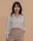 V-Neck Satin Blouse