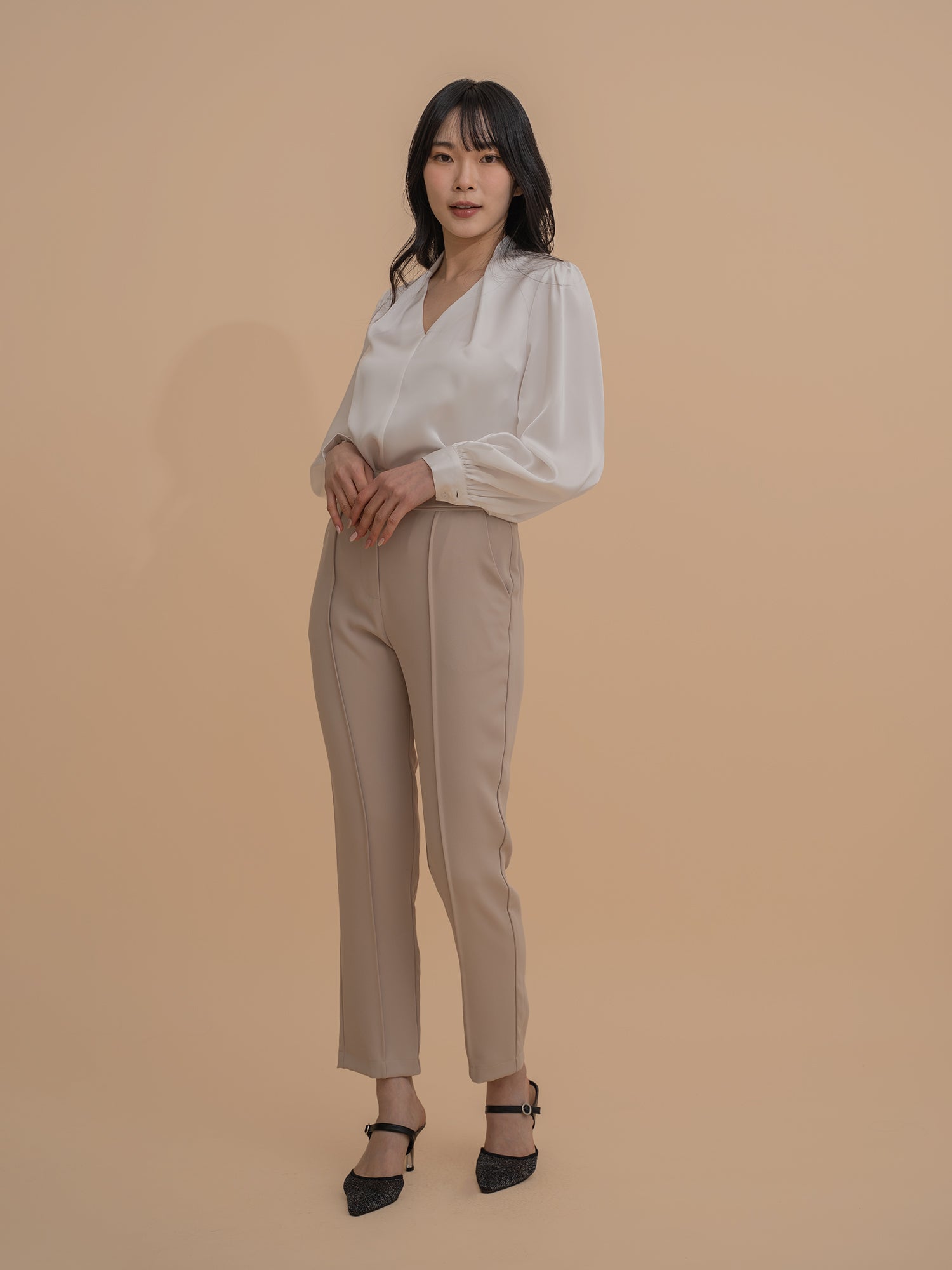 V-Neck Satin Blouse