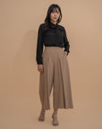 Wide-Leg Pleated Culottes