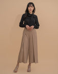 Wide-Leg Pleated Culottes