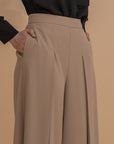 Wide-Leg Pleated Culottes