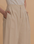 Wide-Leg Pleated Trousers