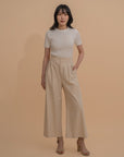 Wide-Leg Pleated Trousers