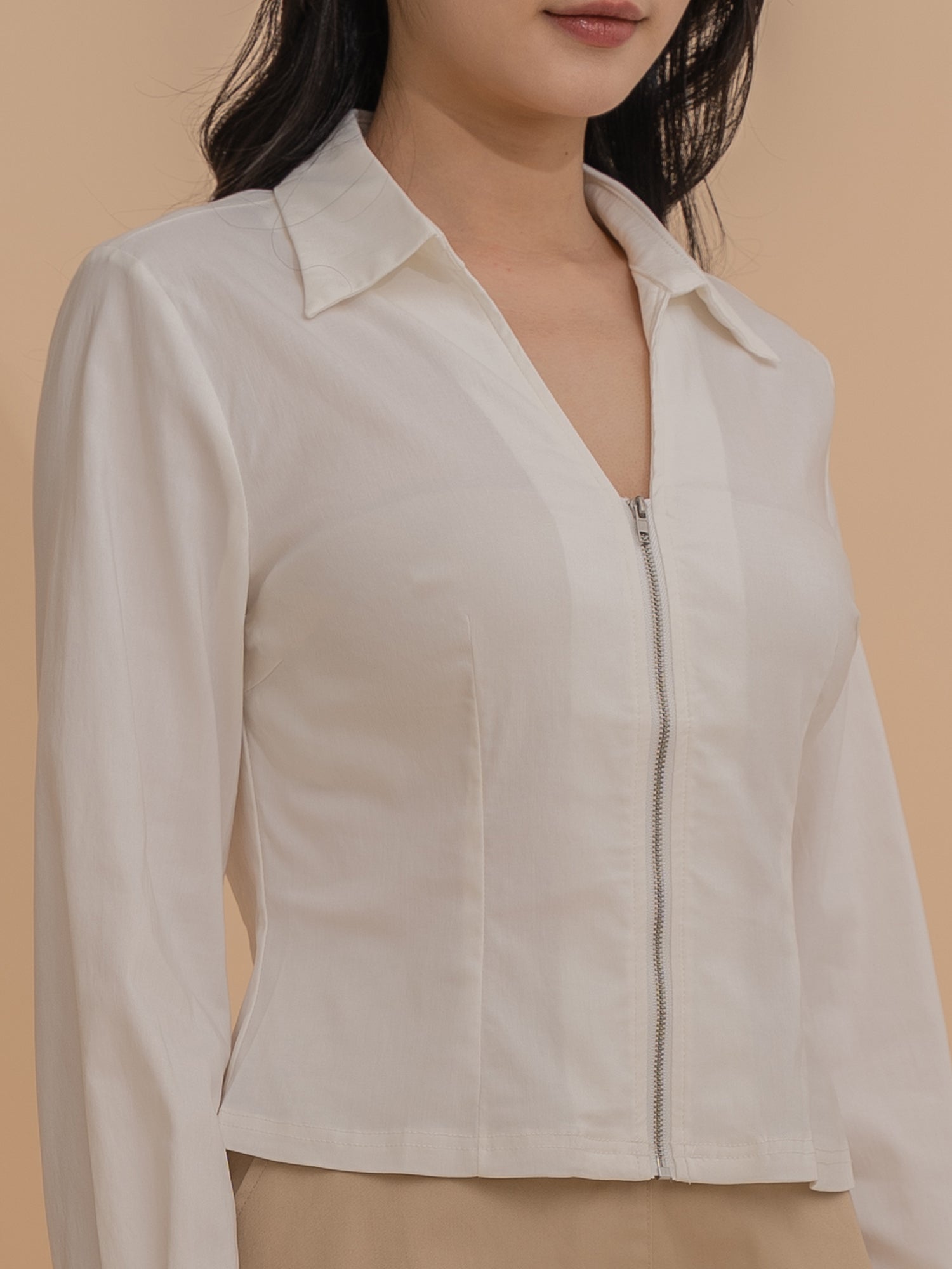 Zip-Up Fitted Top