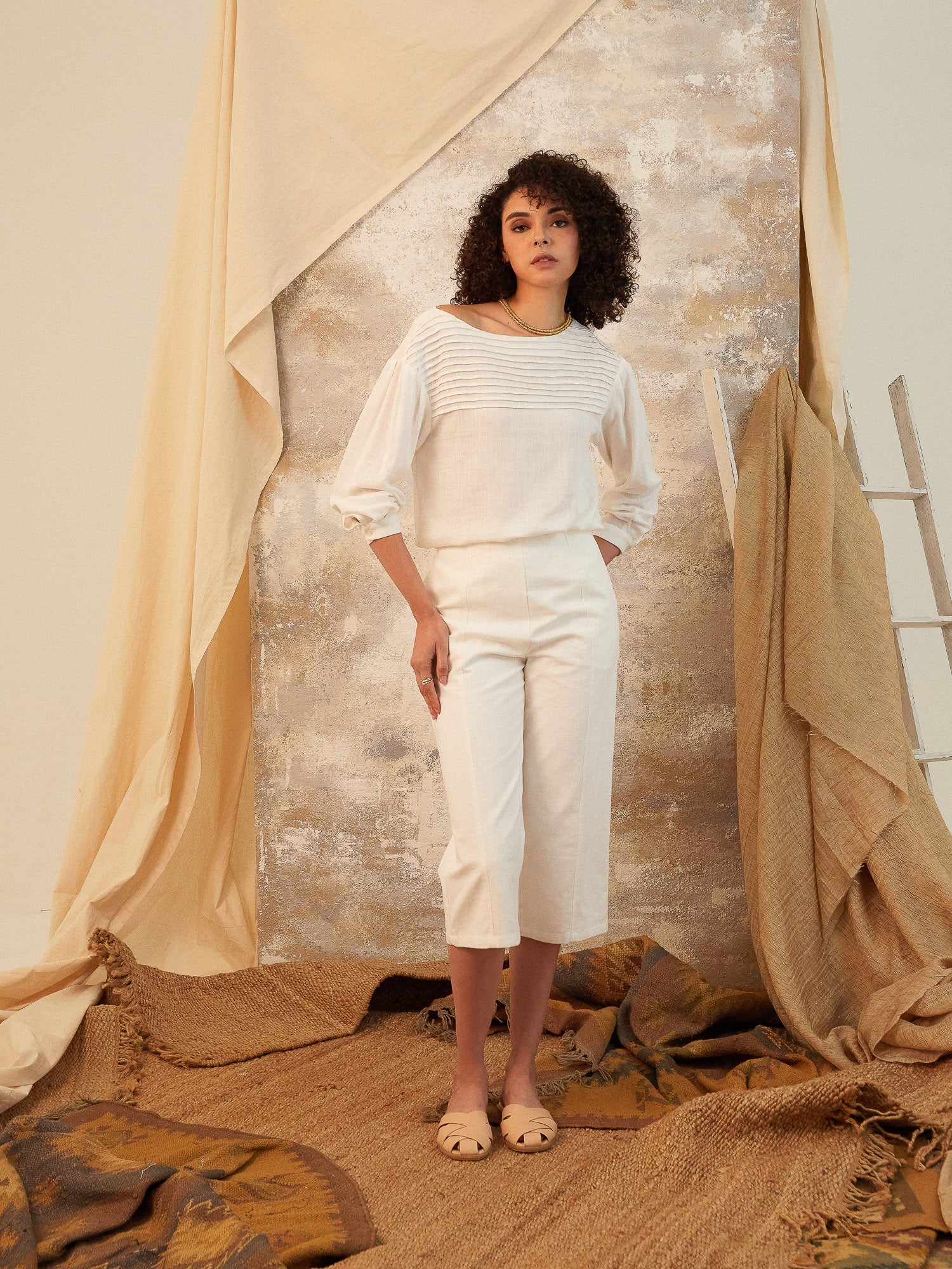 Rue Long Sleeve Pleated Top