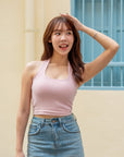 Double Layered Halter Neck Crop Top