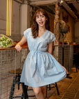 Tie Waist Cape Sleeve Dress