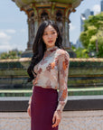 Abstract Print Sheer Shirt