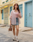 Semi Sheer Button Shirt
