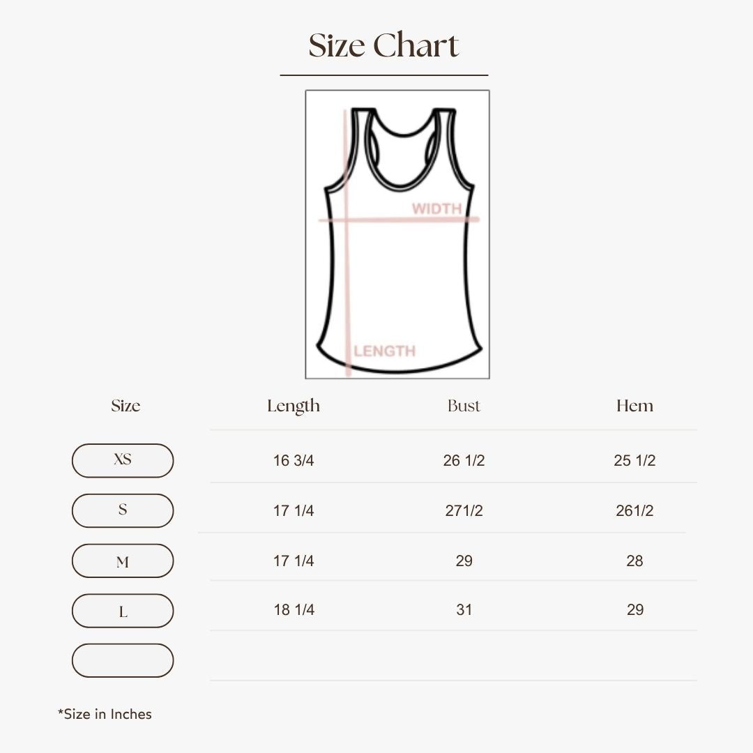 Sleeveless Knit Tank Size Guide