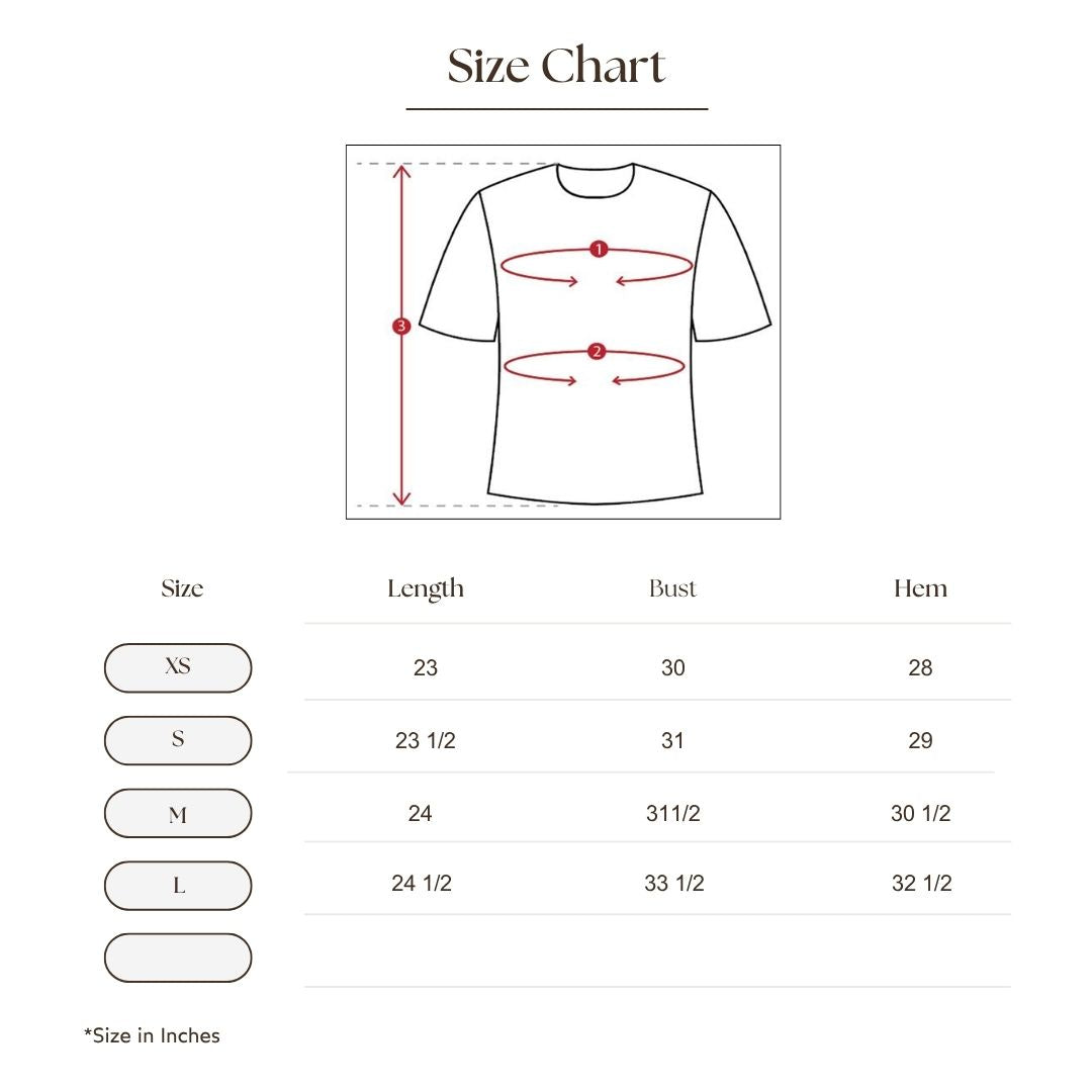 Asymmetric Ruched Top Size Guide