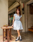Tie Waist Cape Sleeve Dress